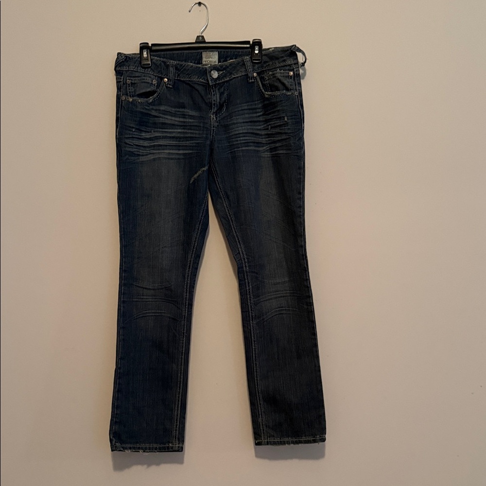 Arden B Dark Blue Straight Leg Jeans